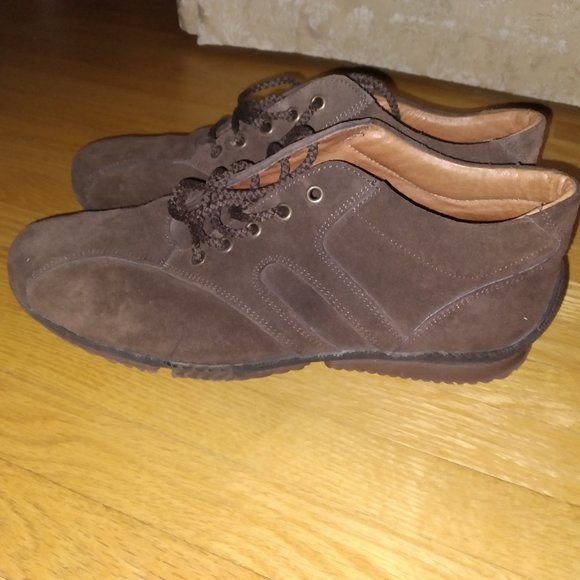 Comfortable Brown Leather Shoes, Clarks, Size - 45 - Picture 2 of 3
